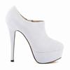 Women Short Boots Sexy 14cm Flock Ultra High Heels Platform Pumps Black Round Toe Stilettos Autumn Winter Shoes Large Size 44