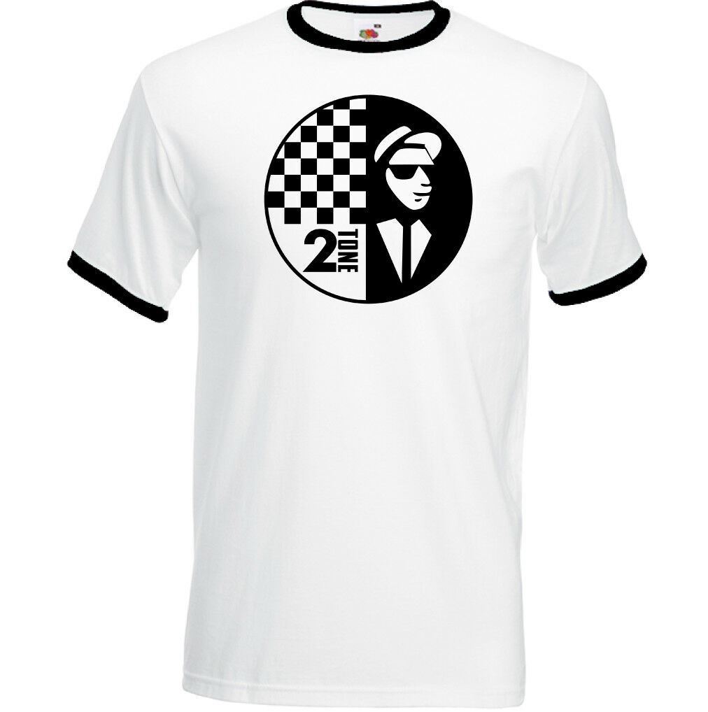 2 Tone Mens 2Tone T-Shirt Rude Boy Two Tone 2 Tone Ska Music Top XXXL