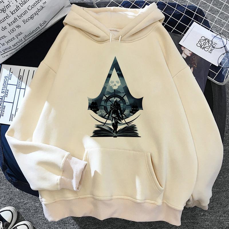 Assassins Creed Hoodie Bedruckt Damen Lässig Mode Kapuzenshirt Langärmlig Pullover Sweatshirts Übergroße Unisex Kleidung