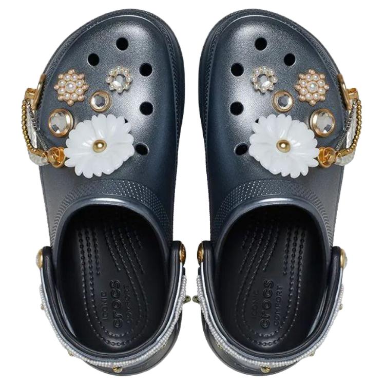 Crocs Classic Crush Pearlized Clog Metallic Grey Women's 211519-001