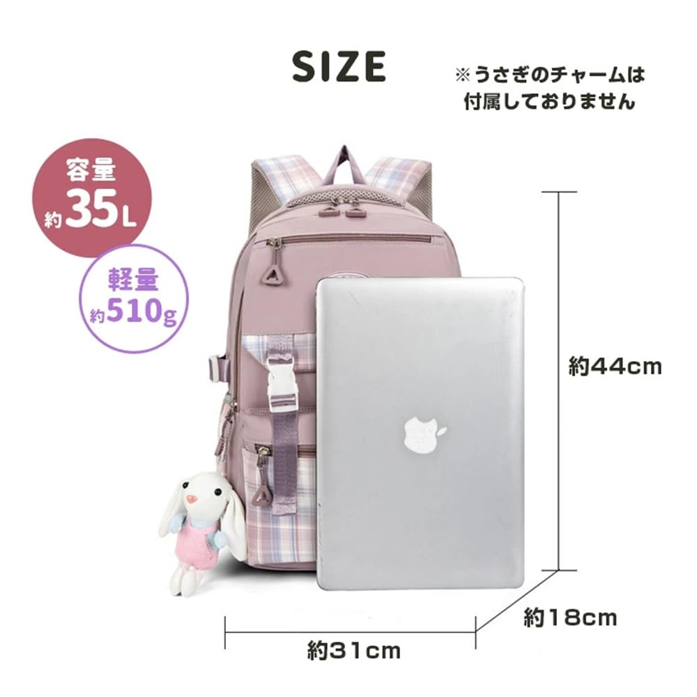 VNGOLERRY Large A4 for Girls and Elementary and Junior High School Perfect for School and Field Checkered Cute and Day Gift Kids' Backpack, Capacity,