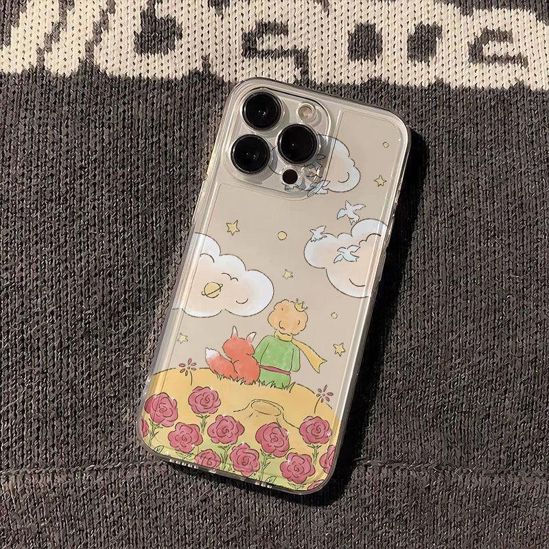 Little Prince Fox space phone case is suitable for Apple 15 transparent iphone14 mobile phone case 1312pro.