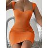 Body-Hugging Halter Strapless Dress Skinny Sheath Sling Tube Top Jumpsuit Skirt