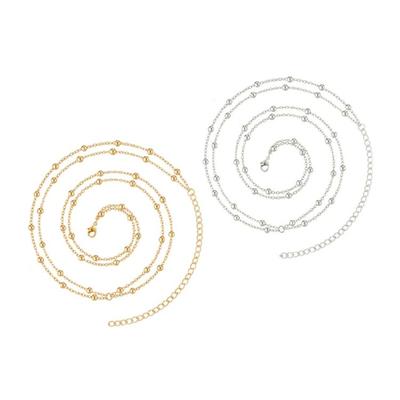 Elegant Waist Belt Aesthetic Beads Charm Photo Props Belt for Jeans Dress Belt Body Jewelry Metallic Chain