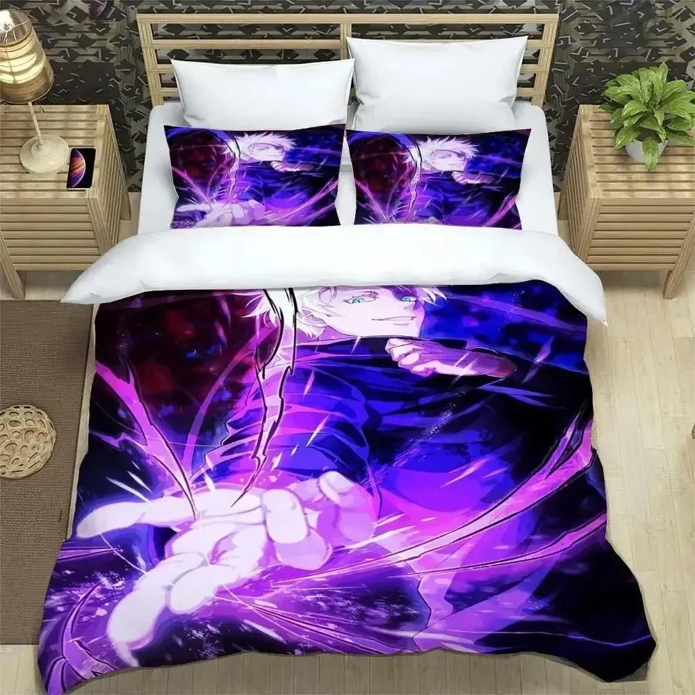 New Anime Jujutsu Kaisen Satoru Gojo Christmas Gift King Twin Double Child Bedding Set Microfiber or Polyester Duvet Cover Set