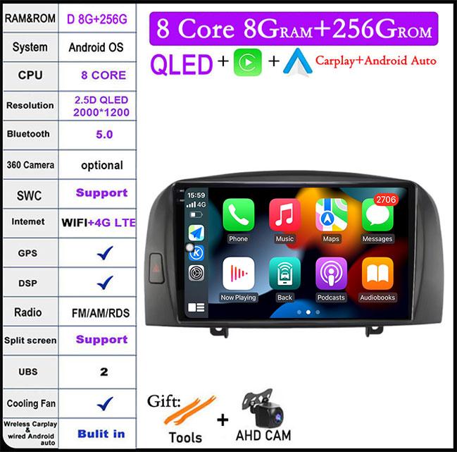 9'' Android 14 Car Radio For Hyundai Sonata NF 2004 - 2008 Multimedia Video Player Navigation Stereo GPS 4G Carplay Autoradio