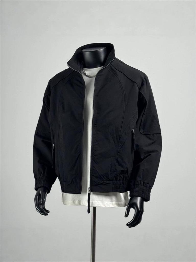 Men's Spring Japanese Style Jacket - Versatile and Stylish in Black and Deep Purple