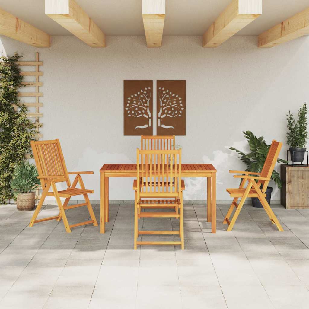Garden Dining Set 5 pcs Brown Solid Acacia Wood