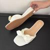 Fashion Female Wedges Footwear Women Low Heel Slippers Shoes Fashion Butterfly-Knot Elegant Ladies Heeled Slippers Sandals Shoes Pumps