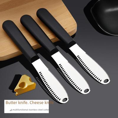 Stainless Steel 4-Inch Cheese Knife with Serrated Blade and Hole - Ideal for Butter, Bread, Jam, Pizza and Cheese Scraper