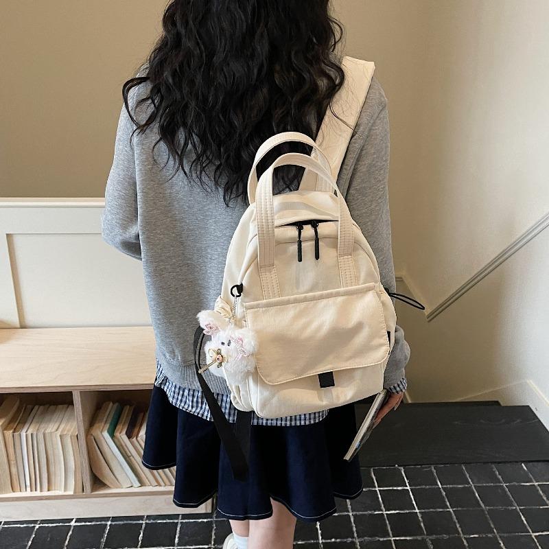 Mori solid color backpack women's new simple and fashionable student small backpack versatile casual and lightweight mommy bag