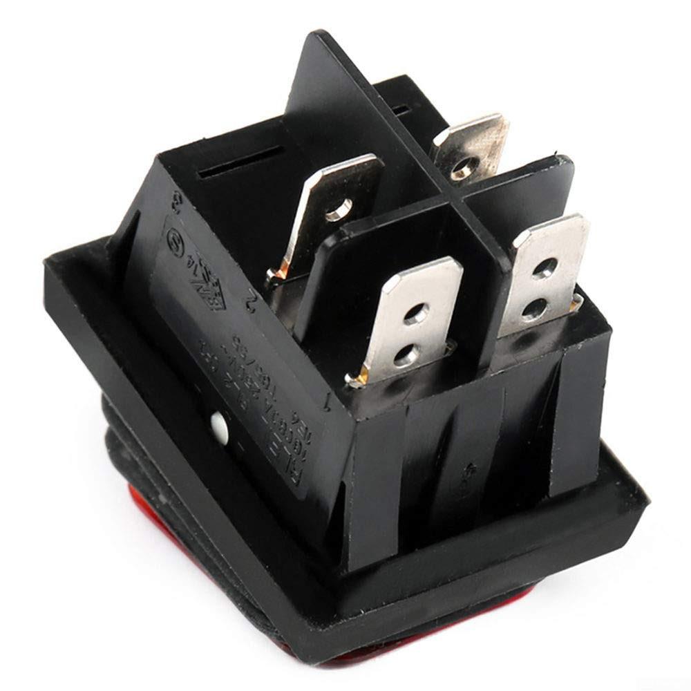 Rectangle Rocker Switch Red 20A 250VAC Illuminated