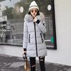 Medium and Long Winter Latest Large-size Women's Clothing Korean Version of Cotton-padded Jacket with Large Fur Collar and Thickened