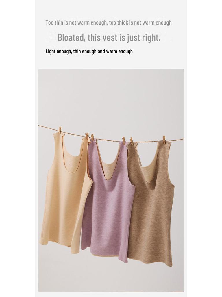Lenjerie termică unisex din lână germană: Vestă fără cusături încălzită din mătase cașmir, cu catifea plusată, groasă și călduroasă pentru toamnă și iarnă.