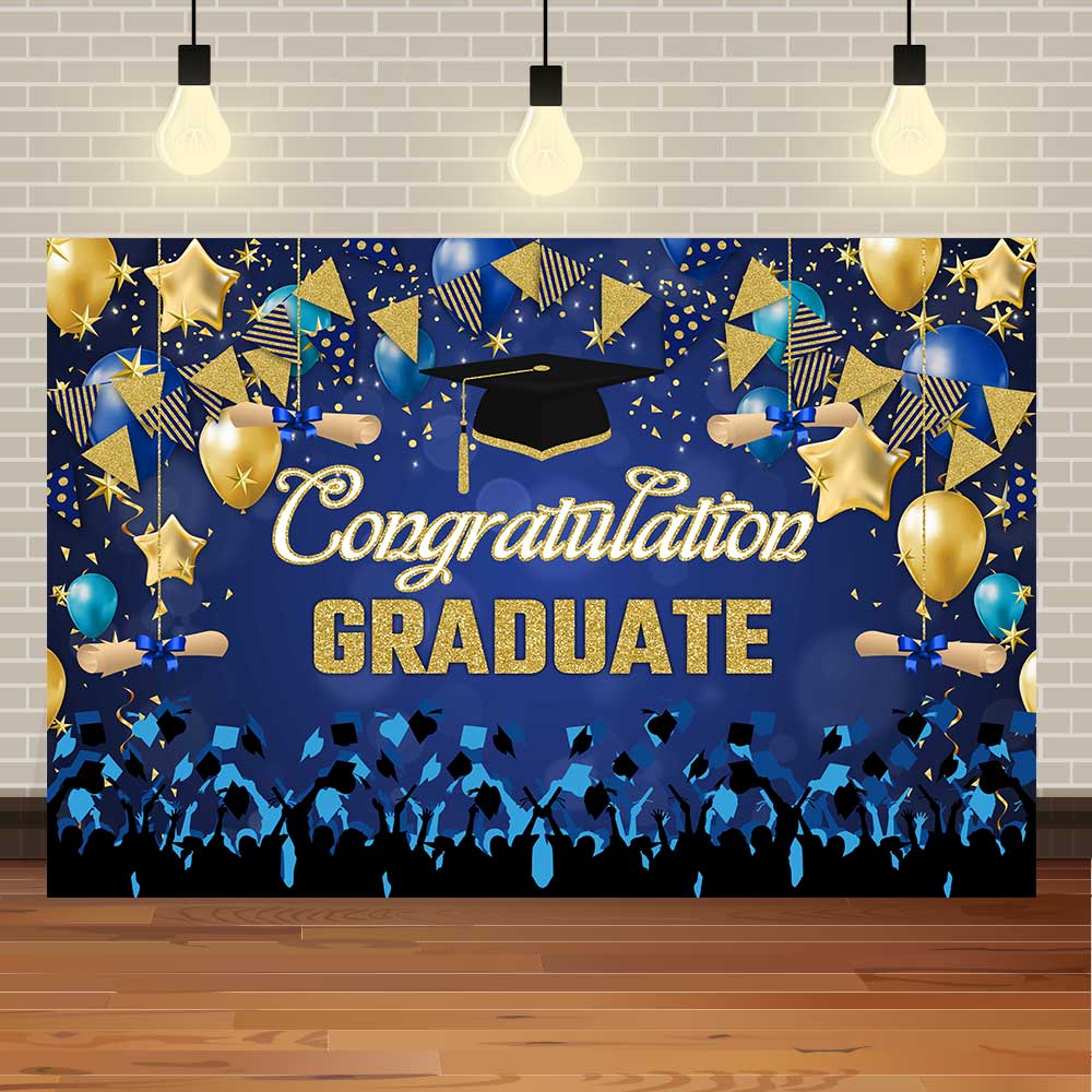 2025 Graduation Season Background Banner Bachelor's Cap Balloon Party Decorative Background Photography Background