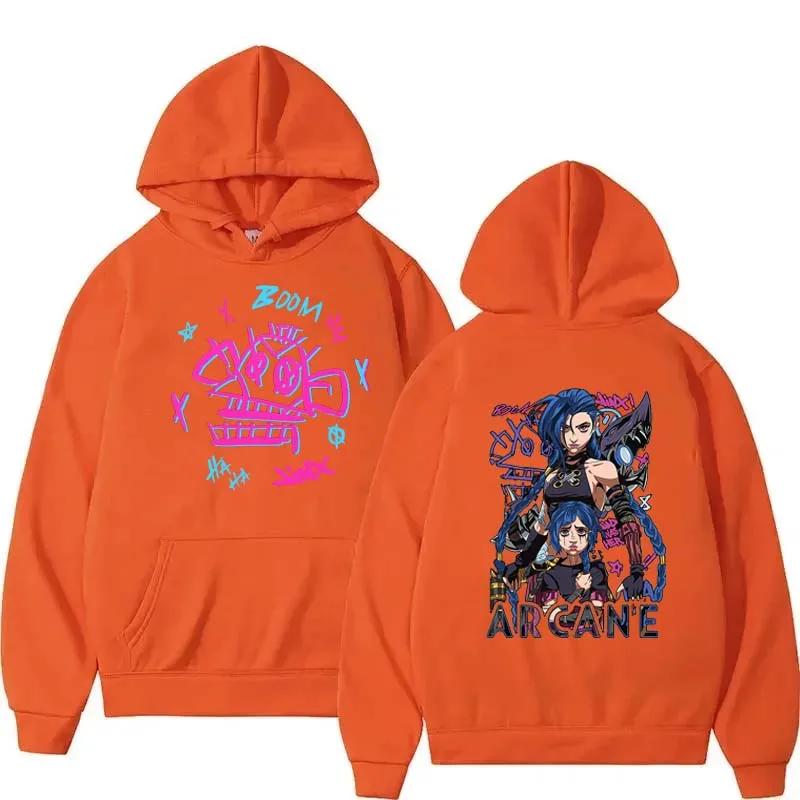 Harajuku Hip Hop Pullover Tops Anime Arcane Hoodie Sweatshirt Fans Gift Streetwear Women Men Fleece Sweatshirts Hooded Pullovers