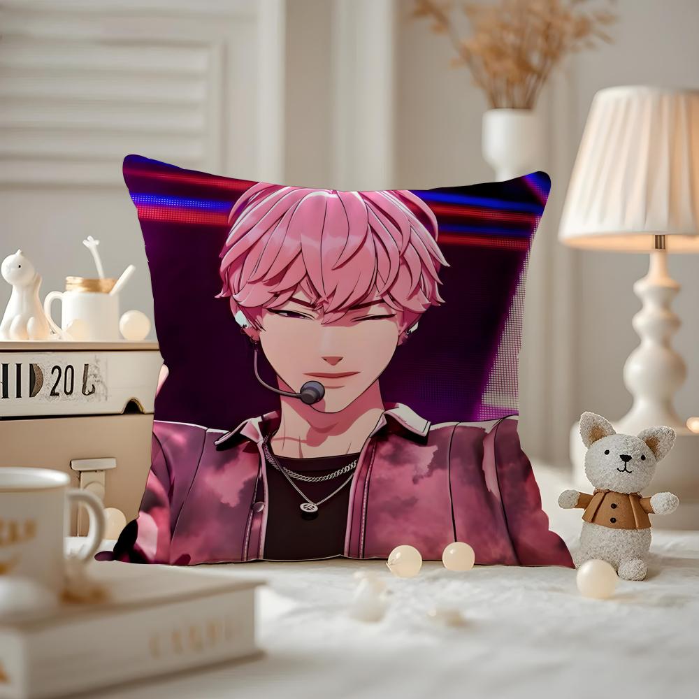 Kpop PPLAVE Bamby Cushion Cover Antidustmite Pillowcase Invisible zipper silky short plush Sofa cushion cover