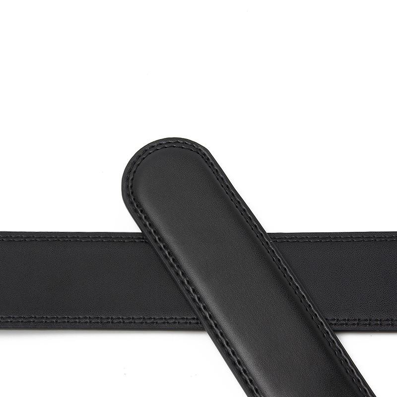 Frosted Automatic Buckle Edge Two-Layer Cowhide Belt, Business And Leisure Men'S Trendy Belt