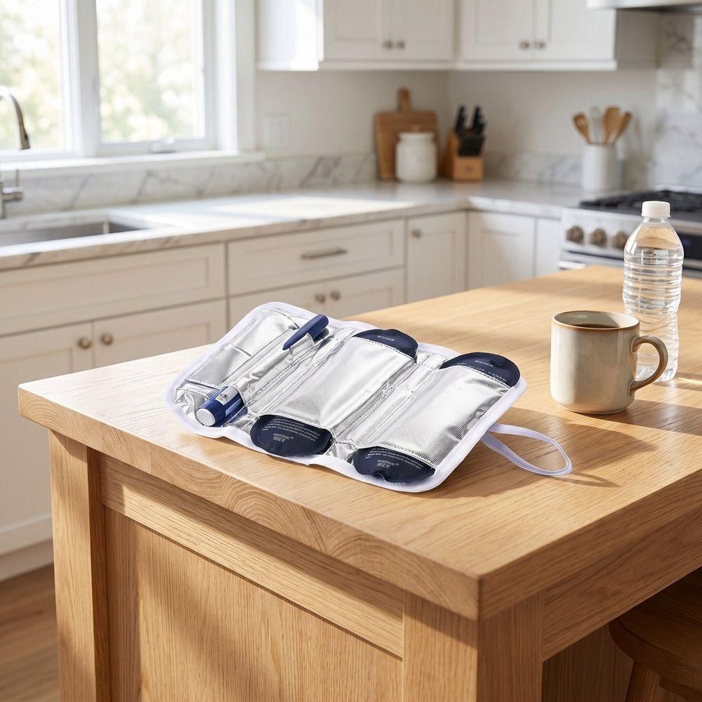 Foldable Insulin Carry Case Aluminum Foil Insulin Cooler Practical Medicine Storage Bags  Daily Use