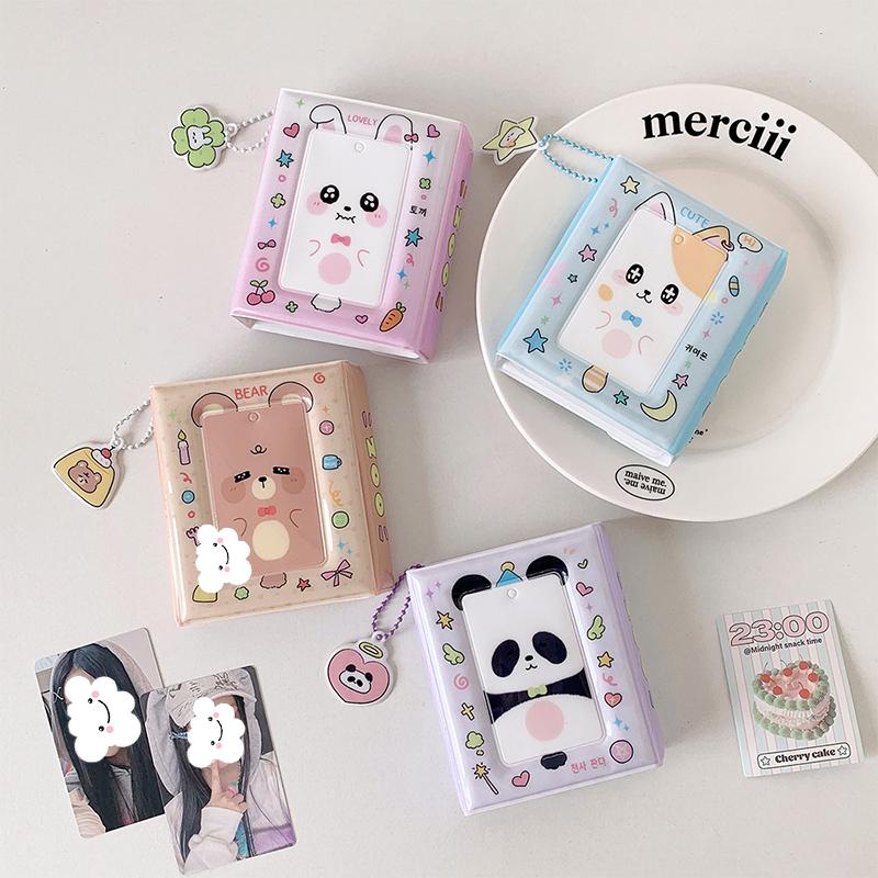 Cute Cartoon Kitten Three-Inch Album Student 40 Slot Photo Card Binder Polaroid Idol Mini Photo Card Storage Album Girls Gift