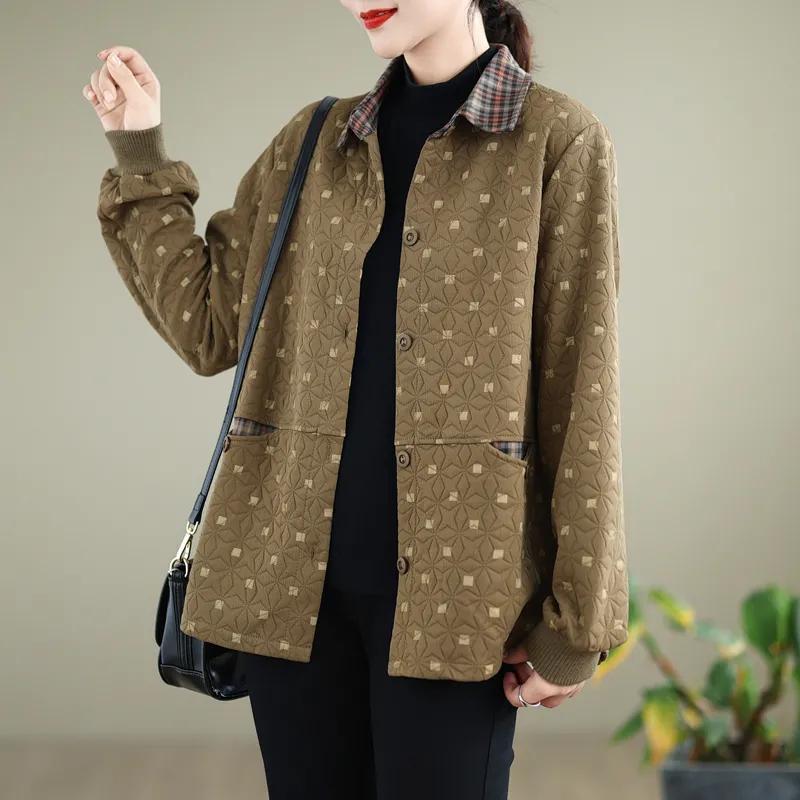 Spring Autumn    Outerwear Jacket Mom Middle-aged Women Elderly Women  Open Cardigan Thin
