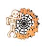 Halloween Door Sign Skeleton Ghost Cat Pumpkin Wooden Welcome Sign
