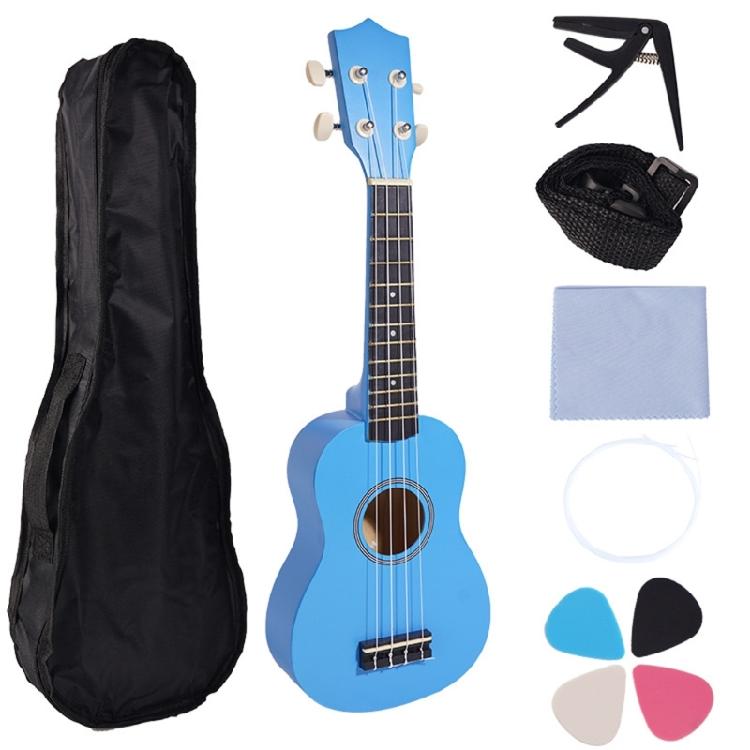 21Inch Ukulele Educational Musical Instrument Toy Acoustic Guitar Set Wood Texture for Music Classes and Home Practice