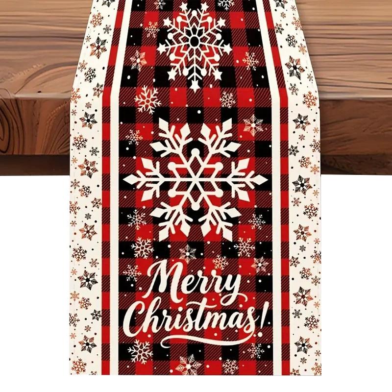 1PC Table Cover New Year 2026 Snowman 33*183cm Table Decor Merry Christmas Decoration Christmas Xmas Tree Table Runner