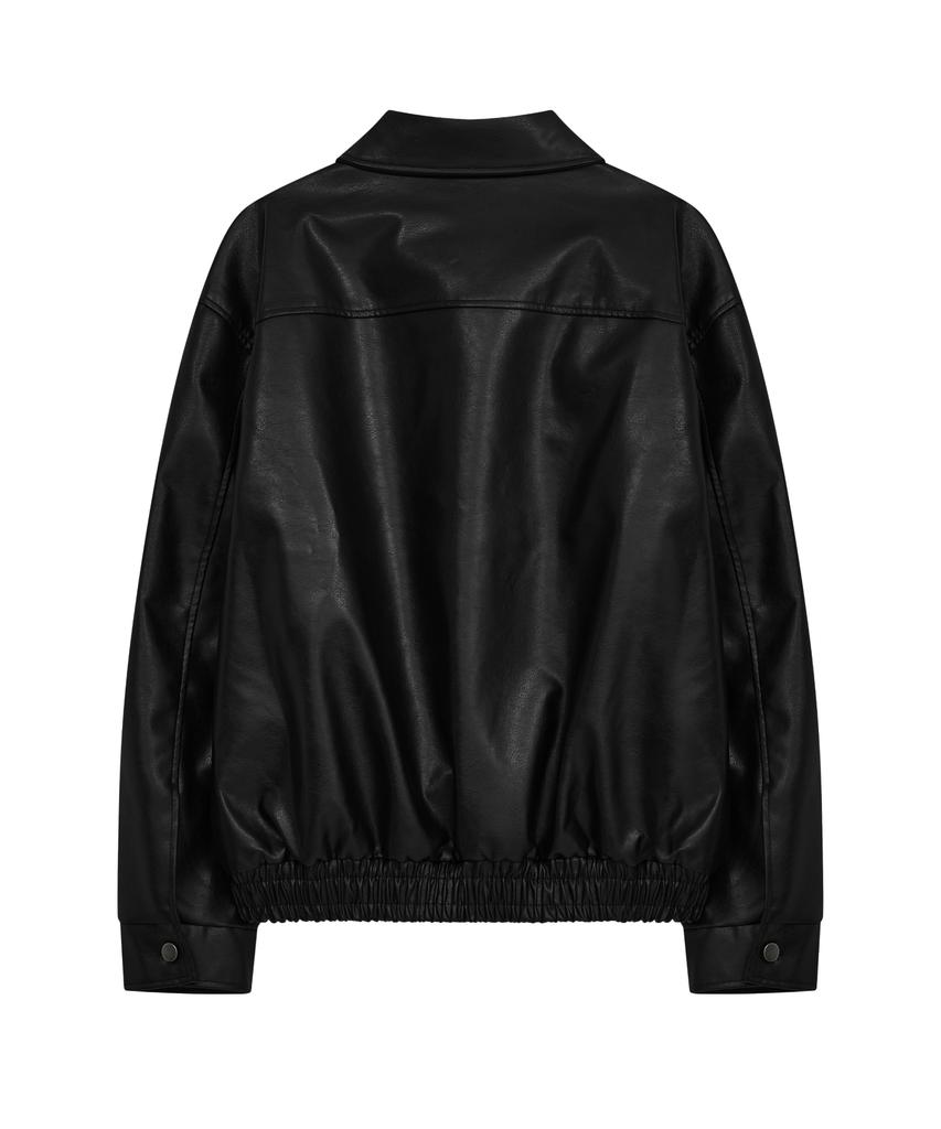 HYOJI 26 Fw Leather Minimal Blouson Crop Jacket (Black)