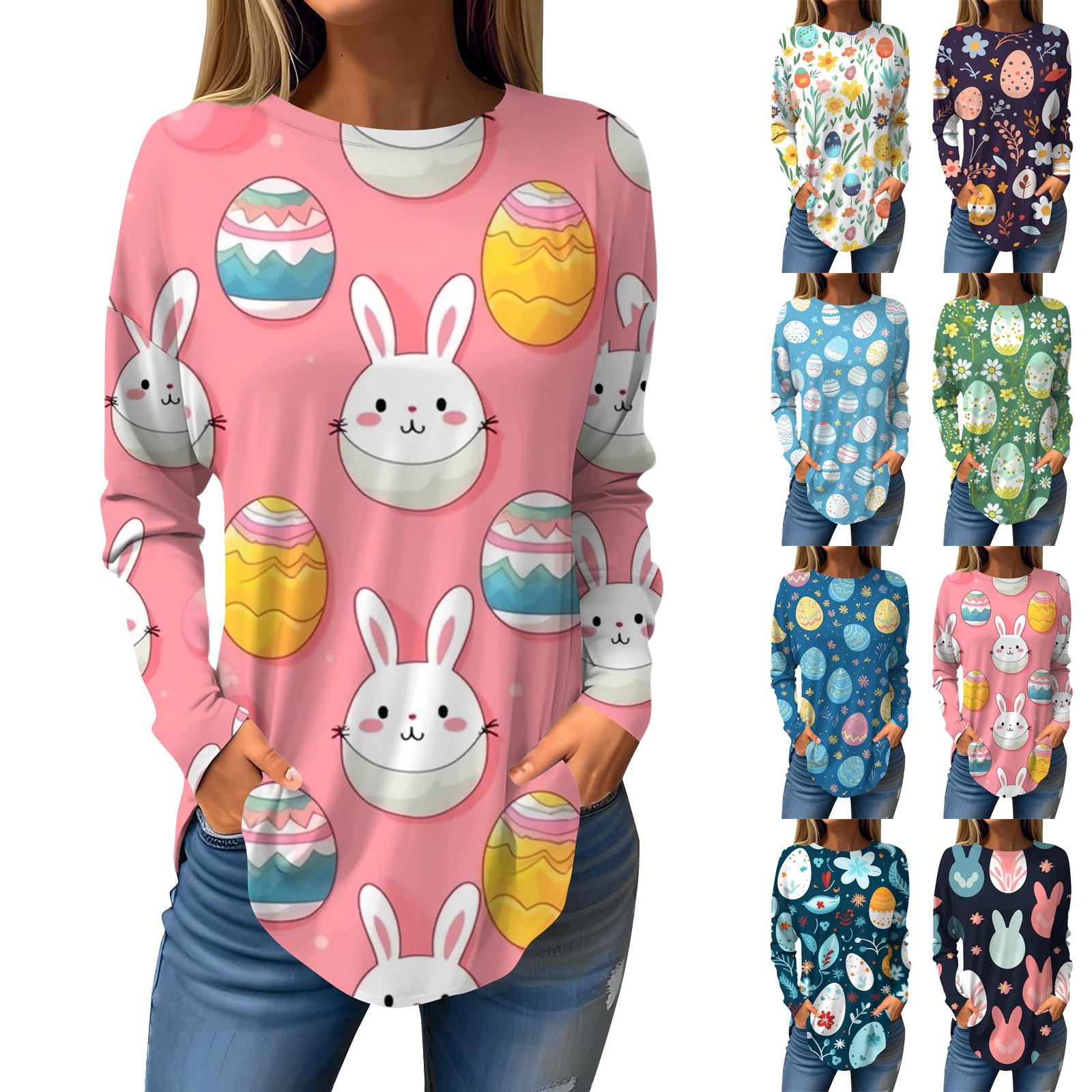 

Модные женские повседневные топы с длинными рукавами и круглым вырезом с принтом