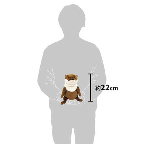 Shinada Global Mochi-Serie Mochi Otter Braun (M) 14 x 14 x 22cm Plüschotter Tier MOKW-0230B