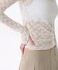 Women'S Floral Lace Hooded Long Sleeve T-Shirt [Ivory]