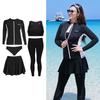 Plus-Size Women's Two-Piece Diving Suit, XL, Long Sleeves & Pants, Sun Protection, Slimming, Jellyfish-Resistant, 5-Piece Set