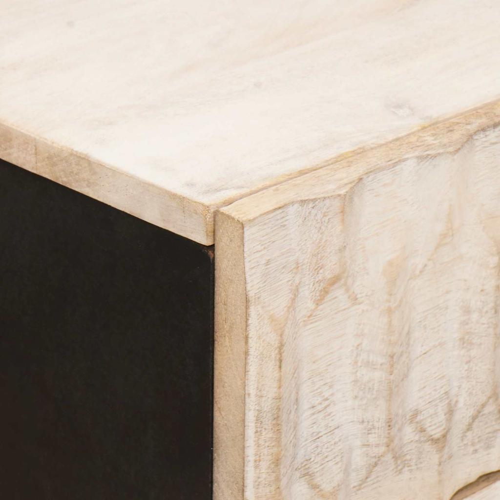 Nightstand with Drawers White 50 x 33 x 62 cm Solid Mango Wood