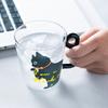 250ml Glasmugg Tecknad Kattmönster Mugg Med Handtag Mjölkmugg Frukostmugg Värmebeständig Och Mikrovågsugnsäker