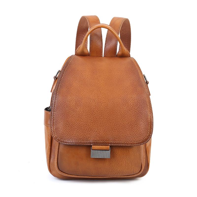 Women's Fashionable Large-capacity Genuine Leather Backpack with Dual Shoulder Straps