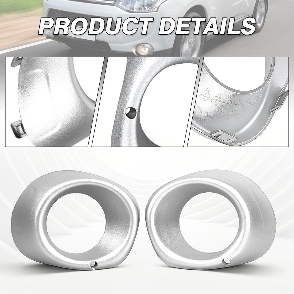 2pcs Front Bumper Fog Light Lamp Cover Frame Bezel Silver/Black For Mitsubishi Outlander 2013 2014 2015 6400D571 6400D572