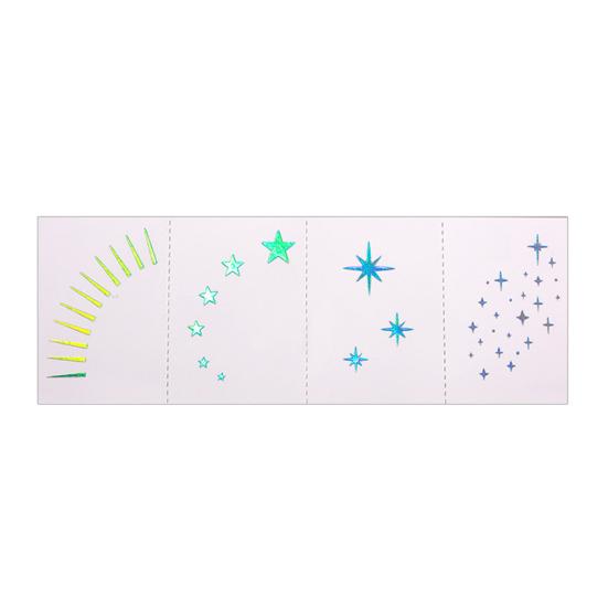Temporary Tattoos Stickers, The Corner of The Eye Tattoos with Heart Star Pattern, Temporary Body Art Stickers for Adults Kids Party Use