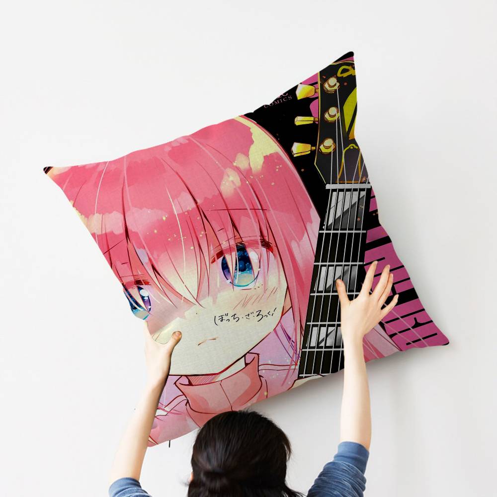 Anime Singer B-Bocchi The Rock! Personalized Picture Text Home Decorative Pillows Household Gifts 45x45cm