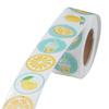 Small Business Self Adhesive Cute Round Shape Label Stickers Stickers Roll Lemon