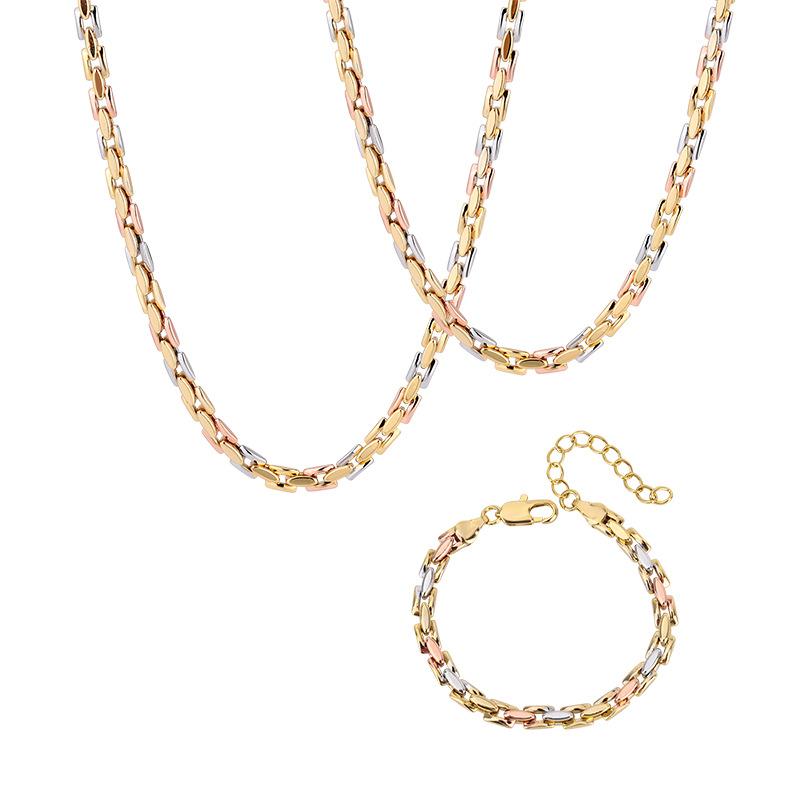 Jewelry Style Niche Design Necklace Versatile Electroplated Color Gold Handmade Buckle Chain Set