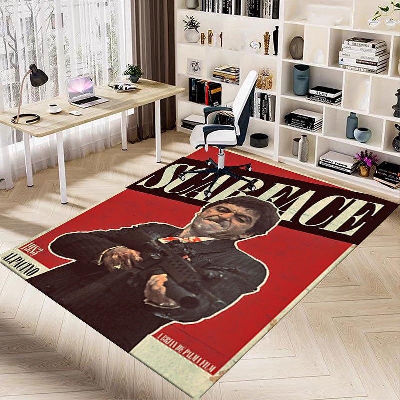 1 Stück Scarface Büroteppich Stuhlunterlage Weich, Bequem, Ganzjahres, Perfekt für Zuhause, Schlafzimmer oder Bürodekoration, Perfektes Geschenk für