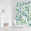 1Pc Seamless Plant Leaf Design Shower Curtain, Machine Washable Polyester Fabric, Suitable For Bathroom Hotel Decoration