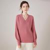 Fanzhen Women's V-Neck Cashmere Blend Sweater