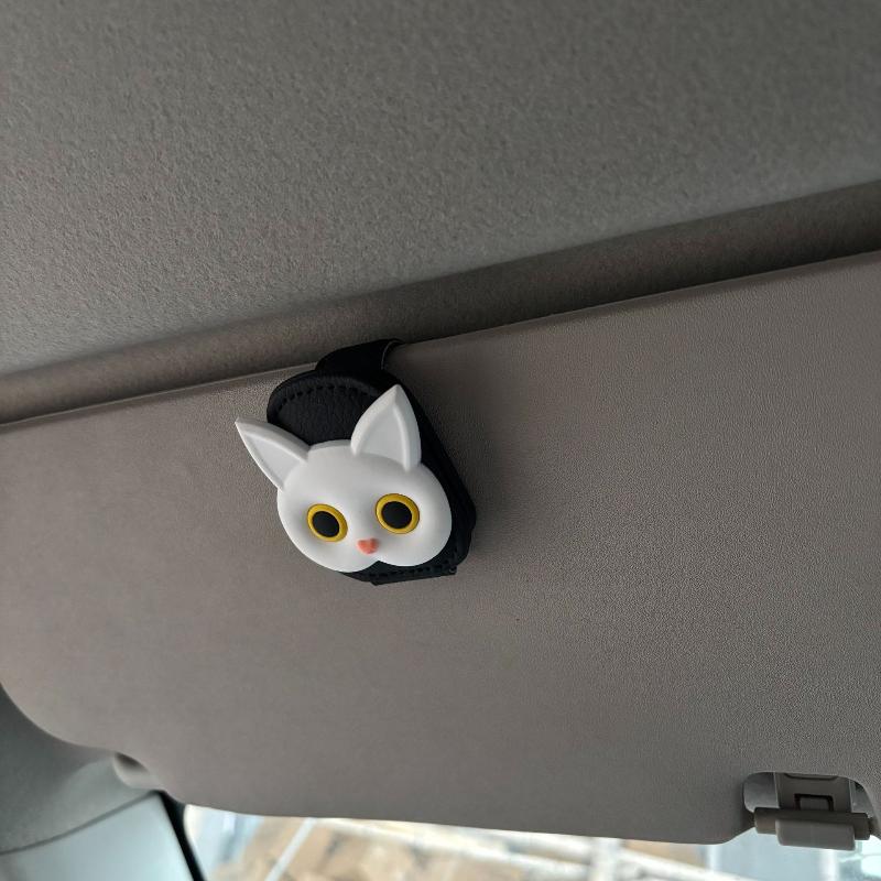 Cute Cat Style Magnetic Glasses Case For Car Sun Visor Holder- Multi-Function Auto Accessorie,Cars Accessories Girl