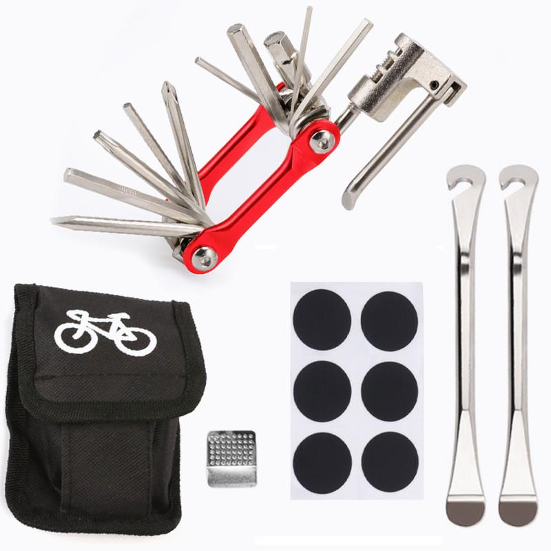 Bicycle Repair Kit 16 In 1 Multitool Set For Mountain And Road Bike Maintenance