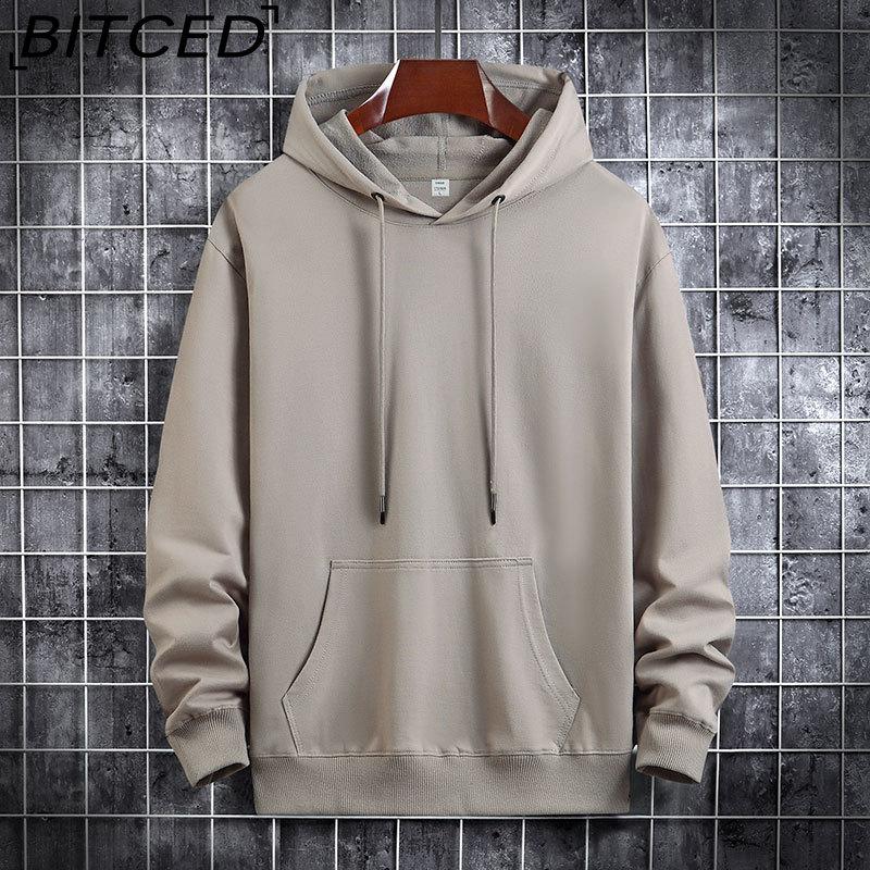BITCED Autumn Thin Hooded Printed Sweatshirt Trendy Fashion Men's Casual Comfortable Pullover Top