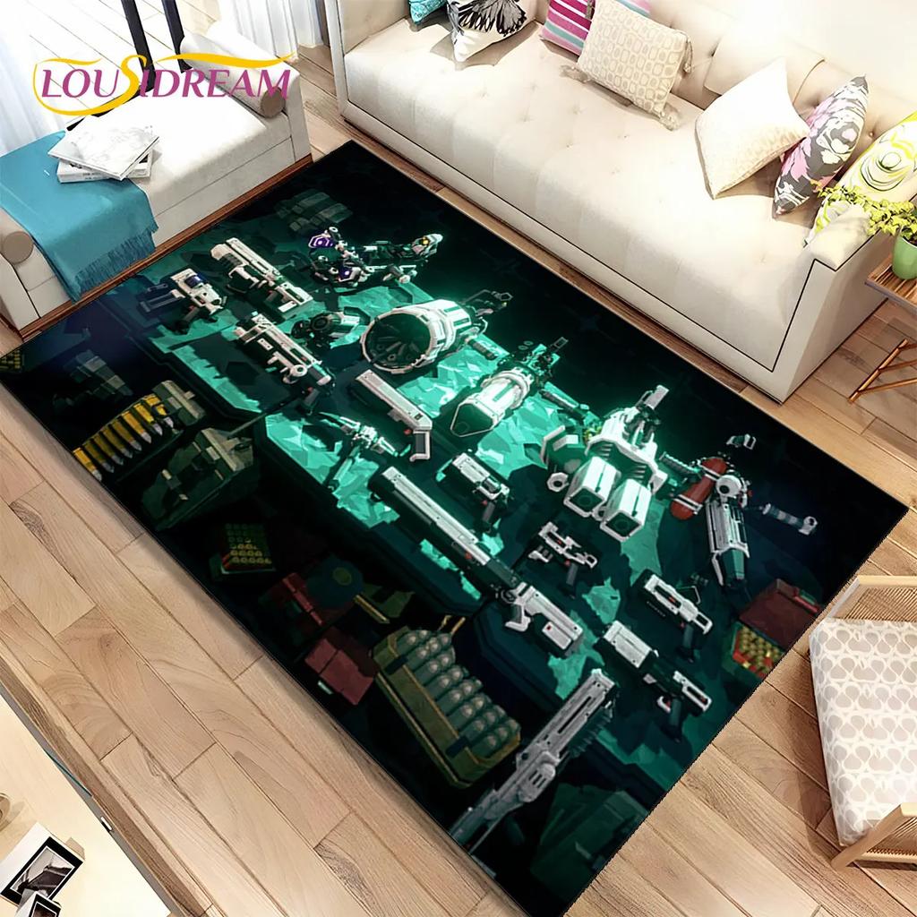 3D DRG Deep Rock Galactic Game Gamer Area Rug,Carpet Rug for Living Room Bedroom Sofa Doormat Decoration,kids Non-slip Floor Mat