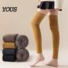 Outdoor Cold Protection Leggings Thickened Over-the-knee Leg Warmers for Women, Soft Thermal Sleeves, Winter Women Anti-slip Long Knee High