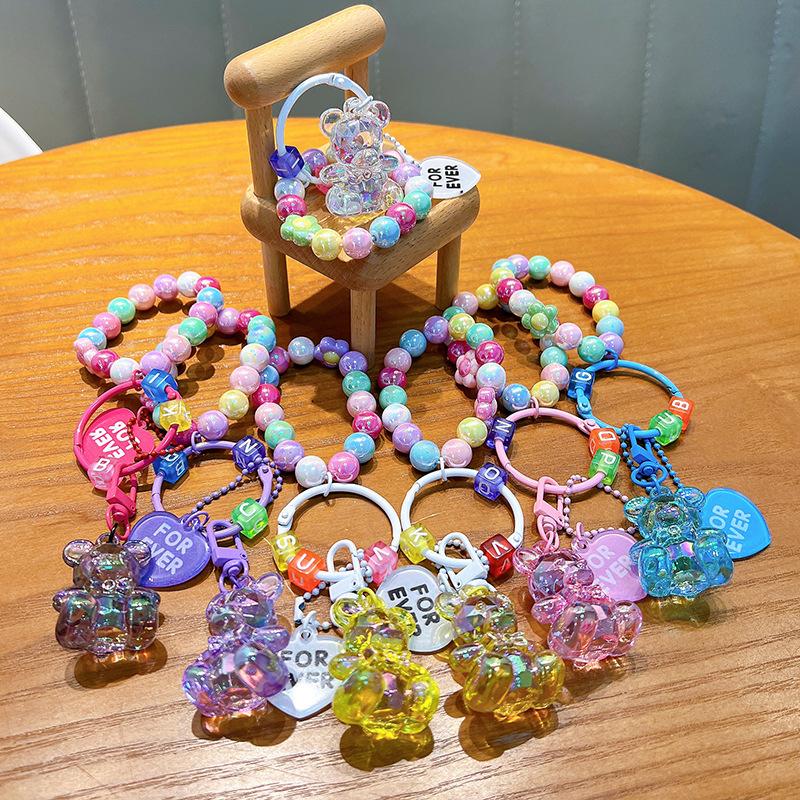 Bear, Rabbit Animation , Acrylic Beaded Mobile Phone Chain, Fashion Bag Pendant, Exquisite Gifts. Bag Charm